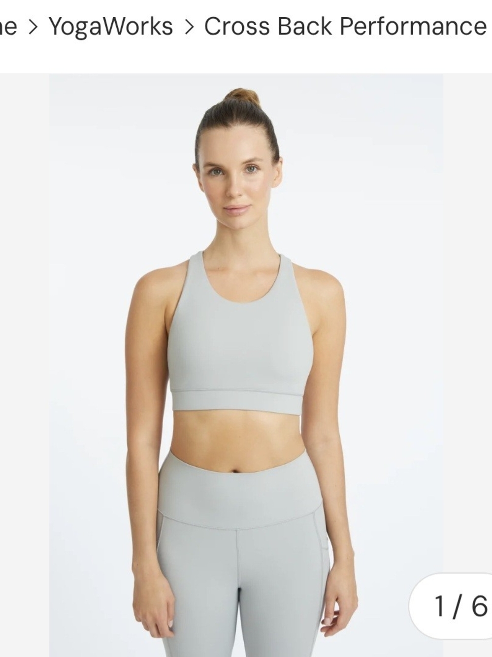 NWT Light Gray Cross-Back Performance Sports Bra By Yogaworks
